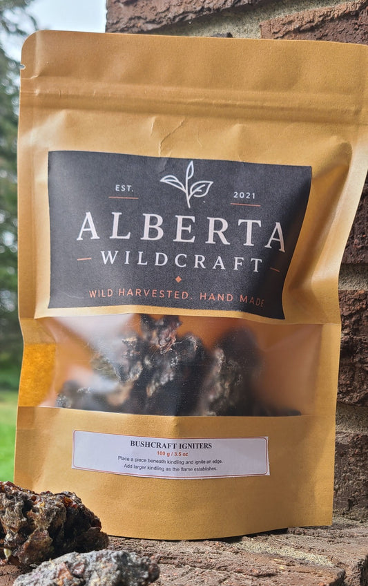 Wild resin bushcraft firestarters from Alberta Wildcraft