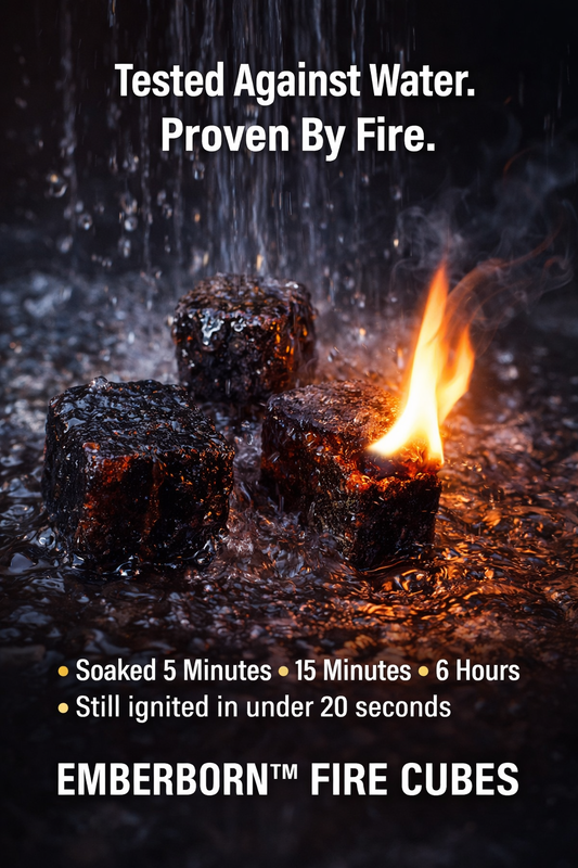 EMBERBORN™ Iceman Fire Cubes – natural resin firestarter cubes for winter and snow conditions