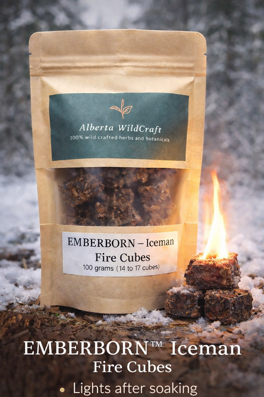 EMBERBORN™ Iceman Fire Cubes – natural resin firestarter cubes for winter and snow conditions”