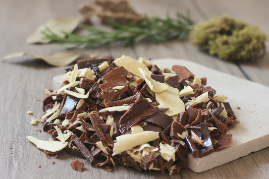 Enhanced soap shavings with premium background