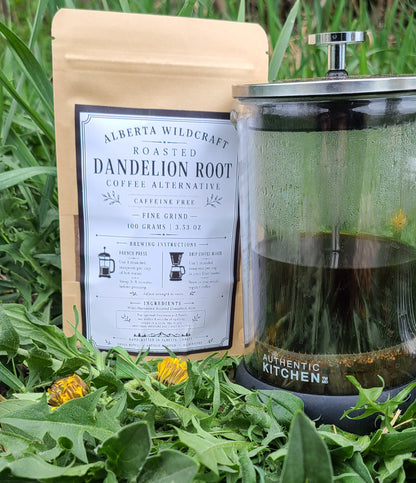 Roasted dandelion root herbal coffee alternative
