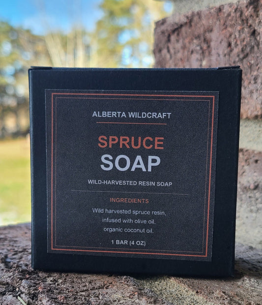 Spruce resin soap in Alberta Wildcraft black box